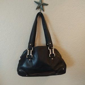 Perlina black leather bag